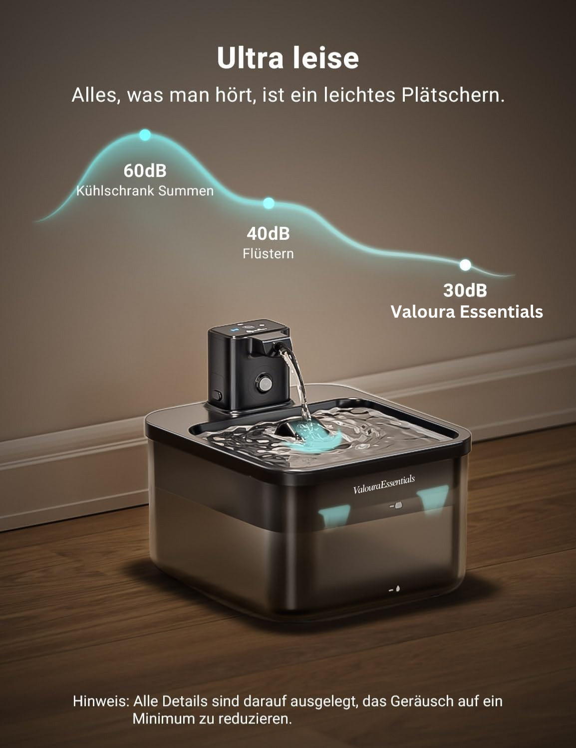 ValouraEssentials™ Cordless 2.5L Smart Fountain Bundle